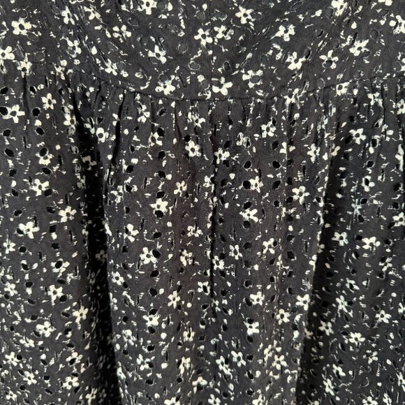 Maeve Babydoll Smocked Coquette Flowy Puff Square Off Shoulder Floral Dress 6 - Picture 3 of 8